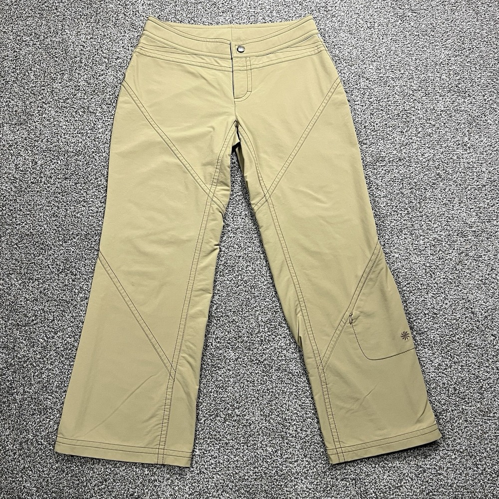 Athleta Pants Womens 8P Tan Straight Zip Ankle Fleece Lined‎ Hiking Outdoors